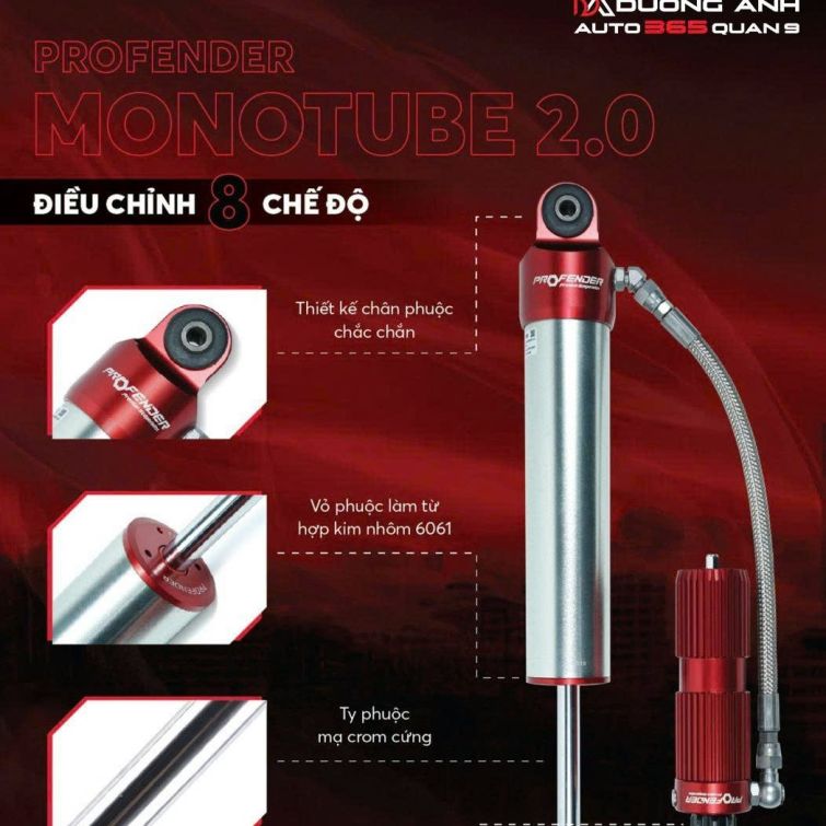 Phuộc Profender Monotube 2.0 điều chỉnh 8 chế độ