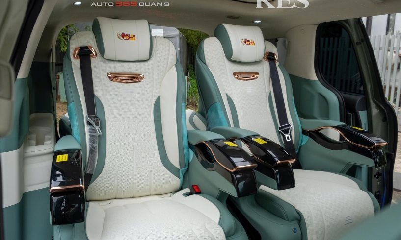 Nâng cấp cho KIA Carnival (Xanh-Kem) Ghế Cast 4 Pro, Trần sao Pi Starlight Siêu Đẹp